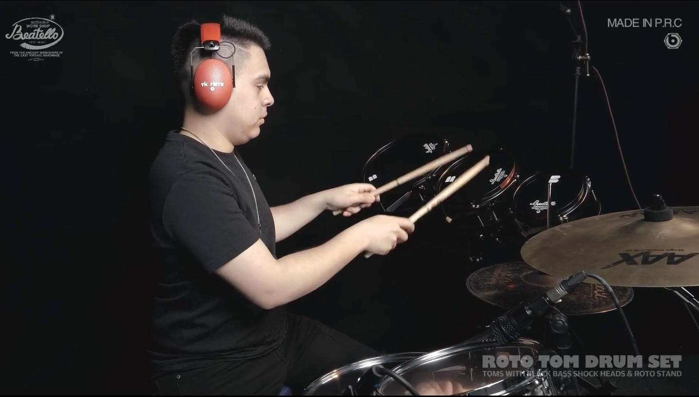 Beatello Roto-Vibe Roto Tom Drum Set High-Resolution Transparent View