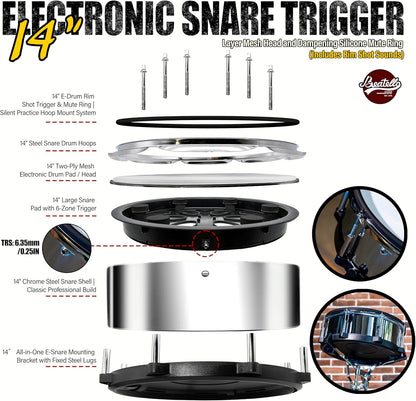 14" Electronic Digital Snare Drum
