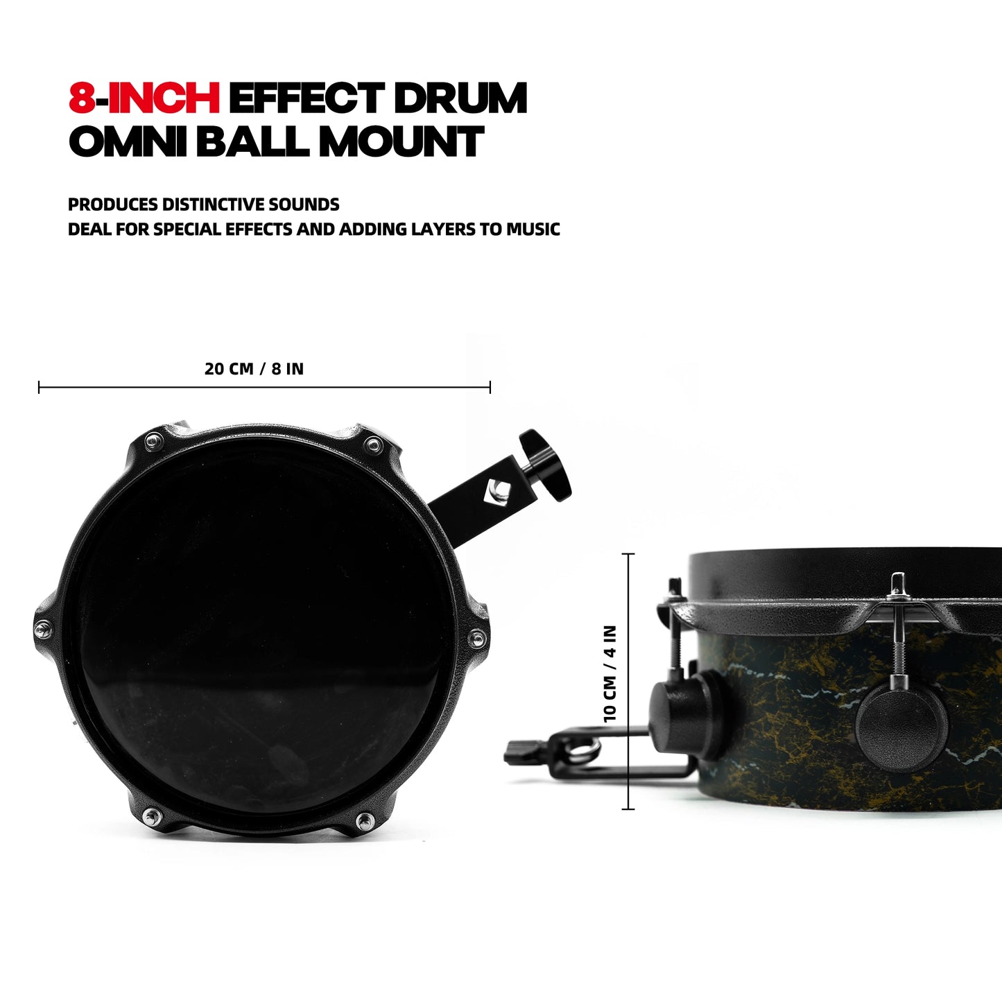 8-IN Snare Drum With a Gimbal Ball Drum