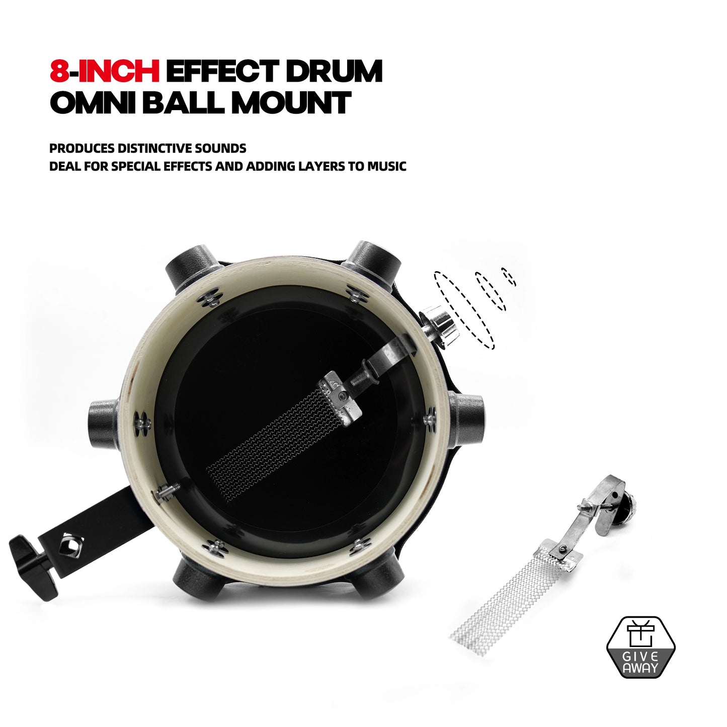 8-IN Snare Drum With a Gimbal Ball Drum