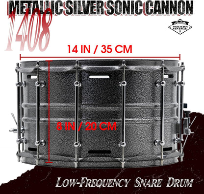 14x8 Metal Silver Giant Cannon Snare Dru