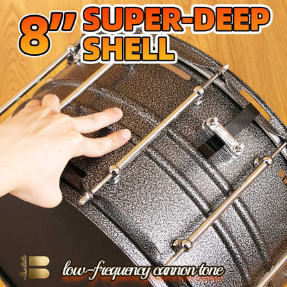 Beatello Metallic Silver Sonic Cannon-1408 Snare Drum