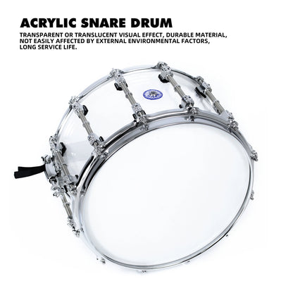 Acrylic God of War Snare Drum – 14" Clear Shell, Bright & Durable