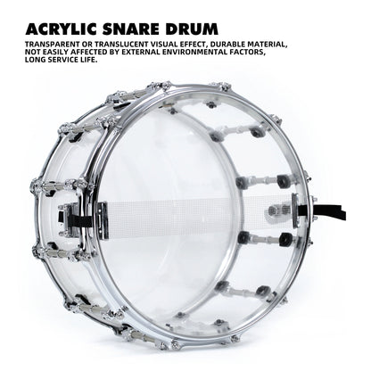 Acrylic God of War Snare Drum – 14" Clear Shell, Bright & Durable