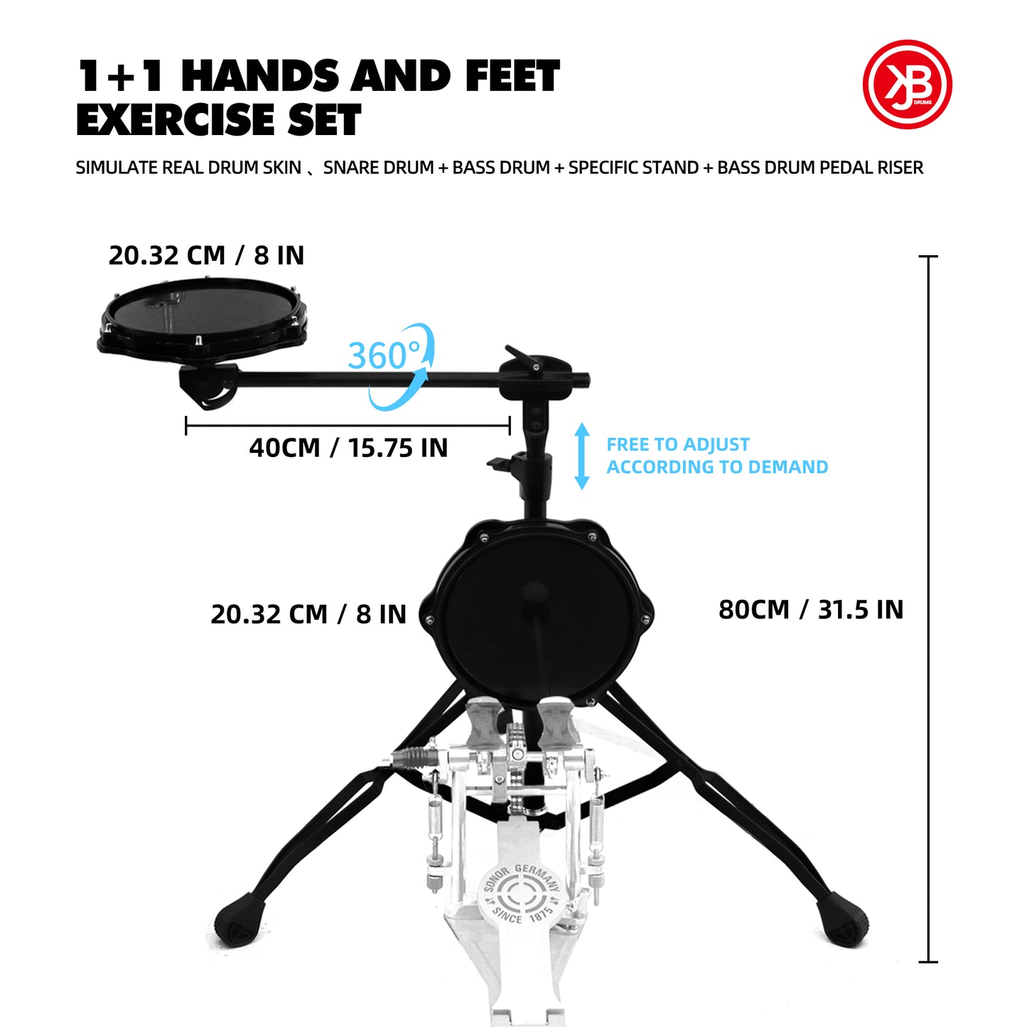 Tunable Drum Practice Pad Set