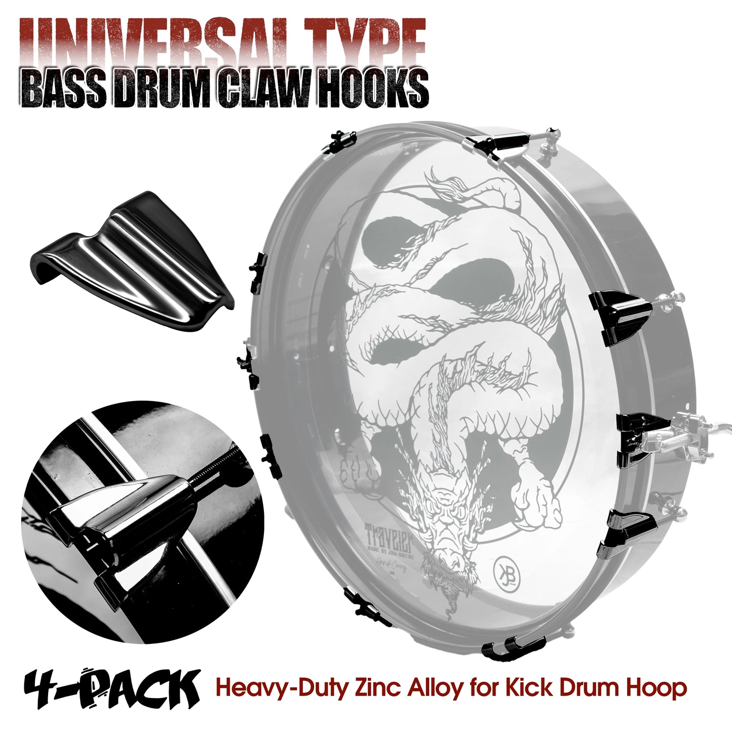 Beatello Bass Drum Claw Hooks