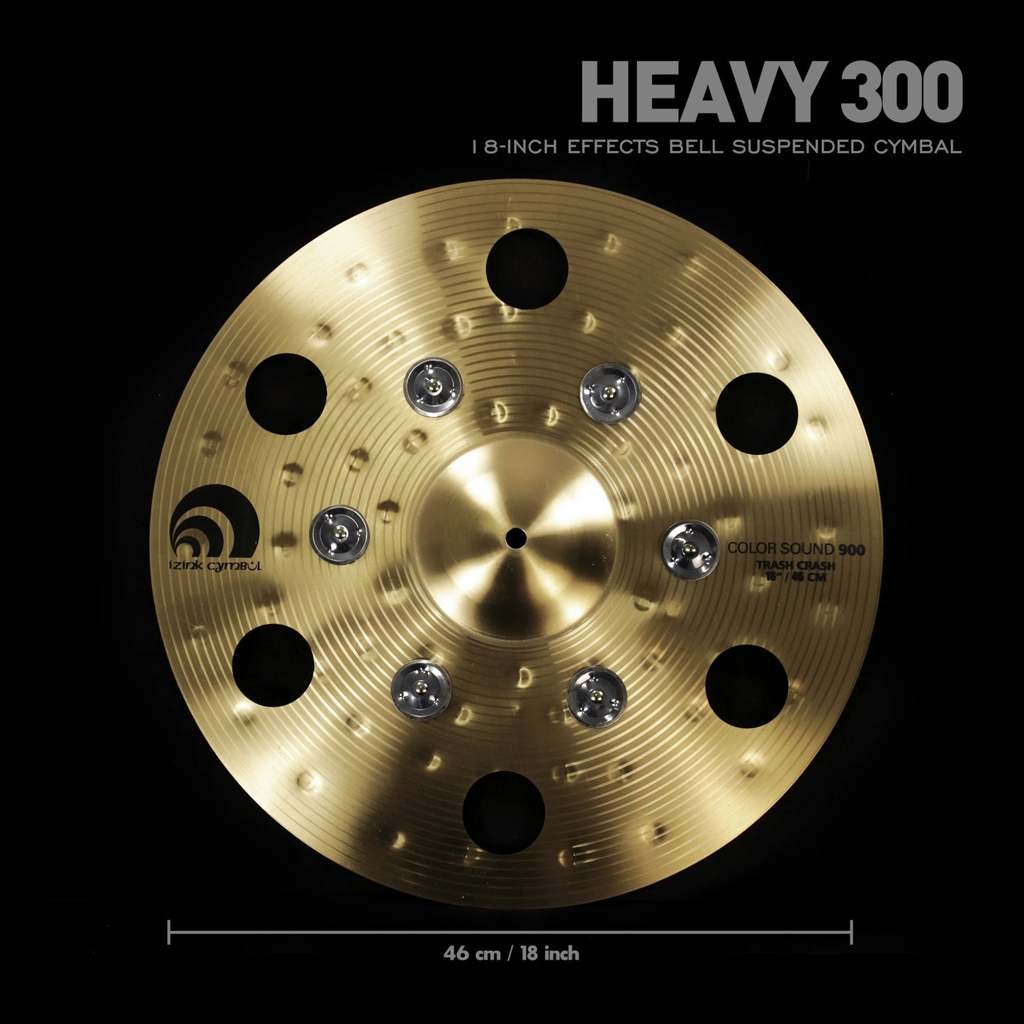 Beatello-Golden Effect Crash Cymbal with Bells