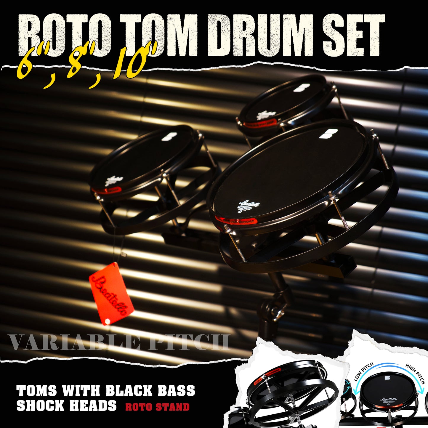 Beatello-JBK Drums Roto Tom Drum Set （Upgraded version）