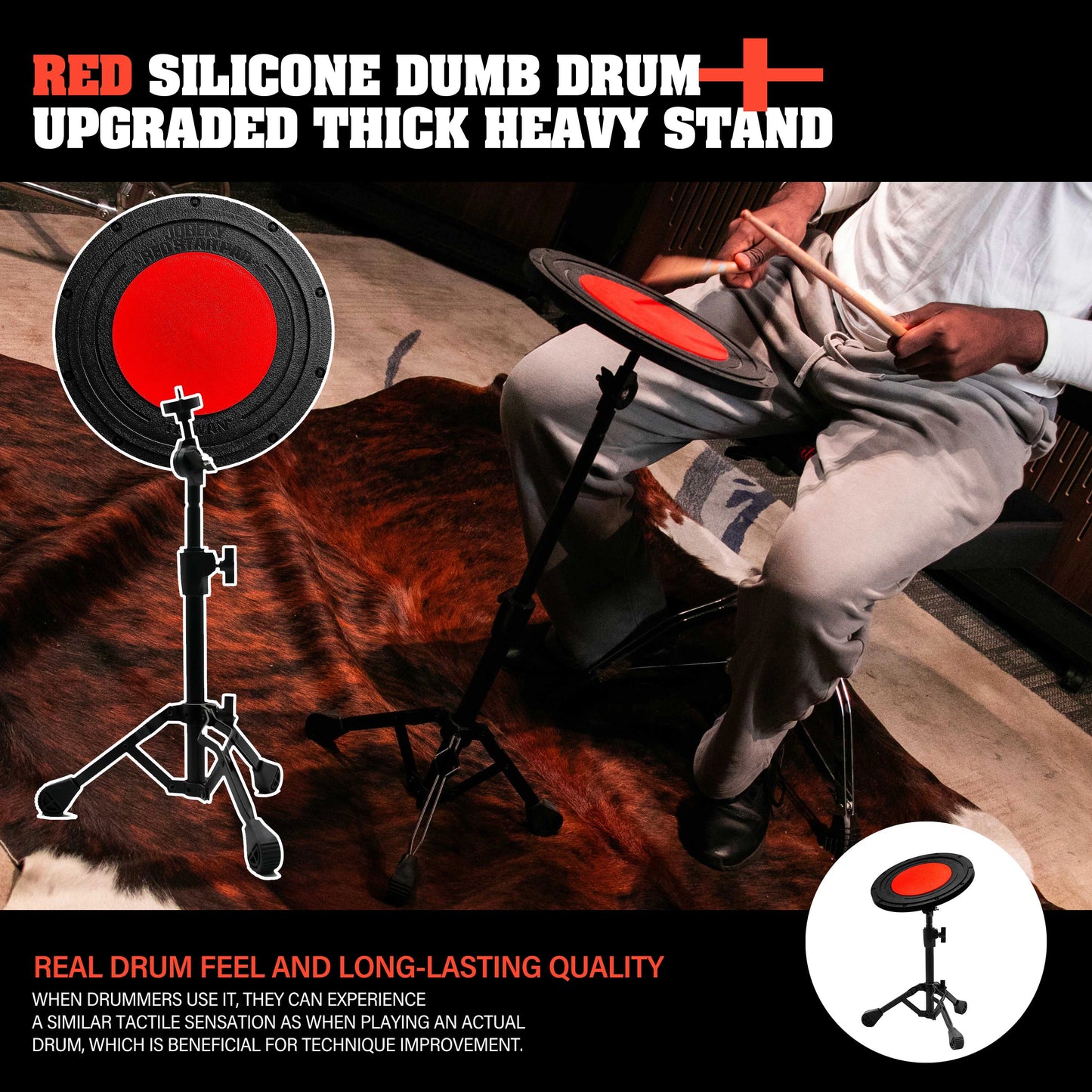 Höhenverstellbares Drum-Übungspad