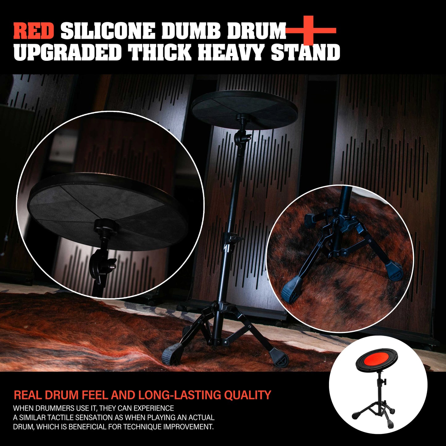 Höhenverstellbares Drum-Übungspad