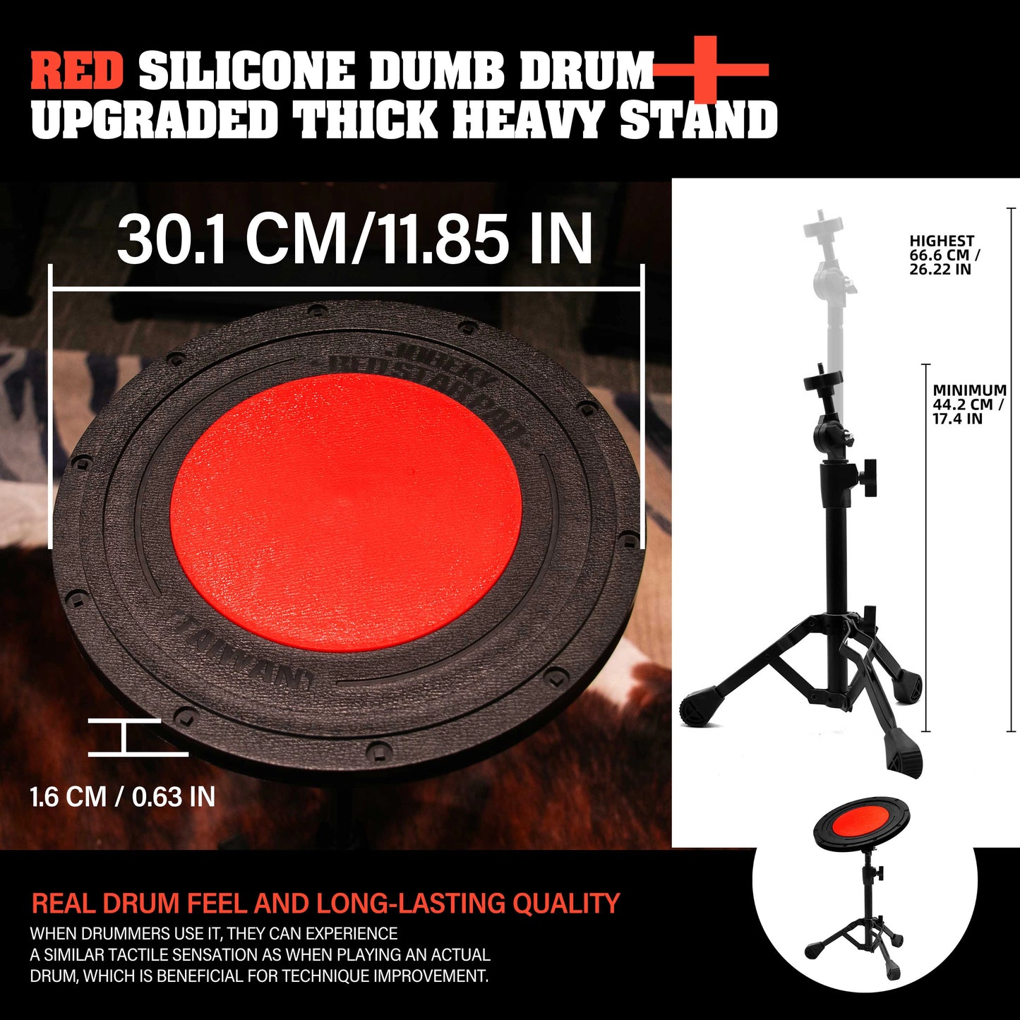 Höhenverstellbares Drum-Übungspad