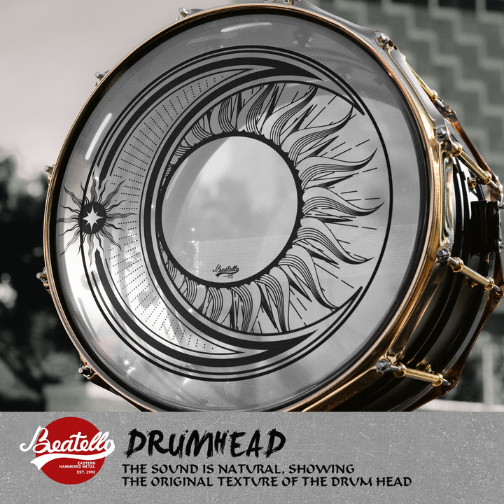 Beatello 14-Inch Drum Heads With Sun and Moon Prints Beatello