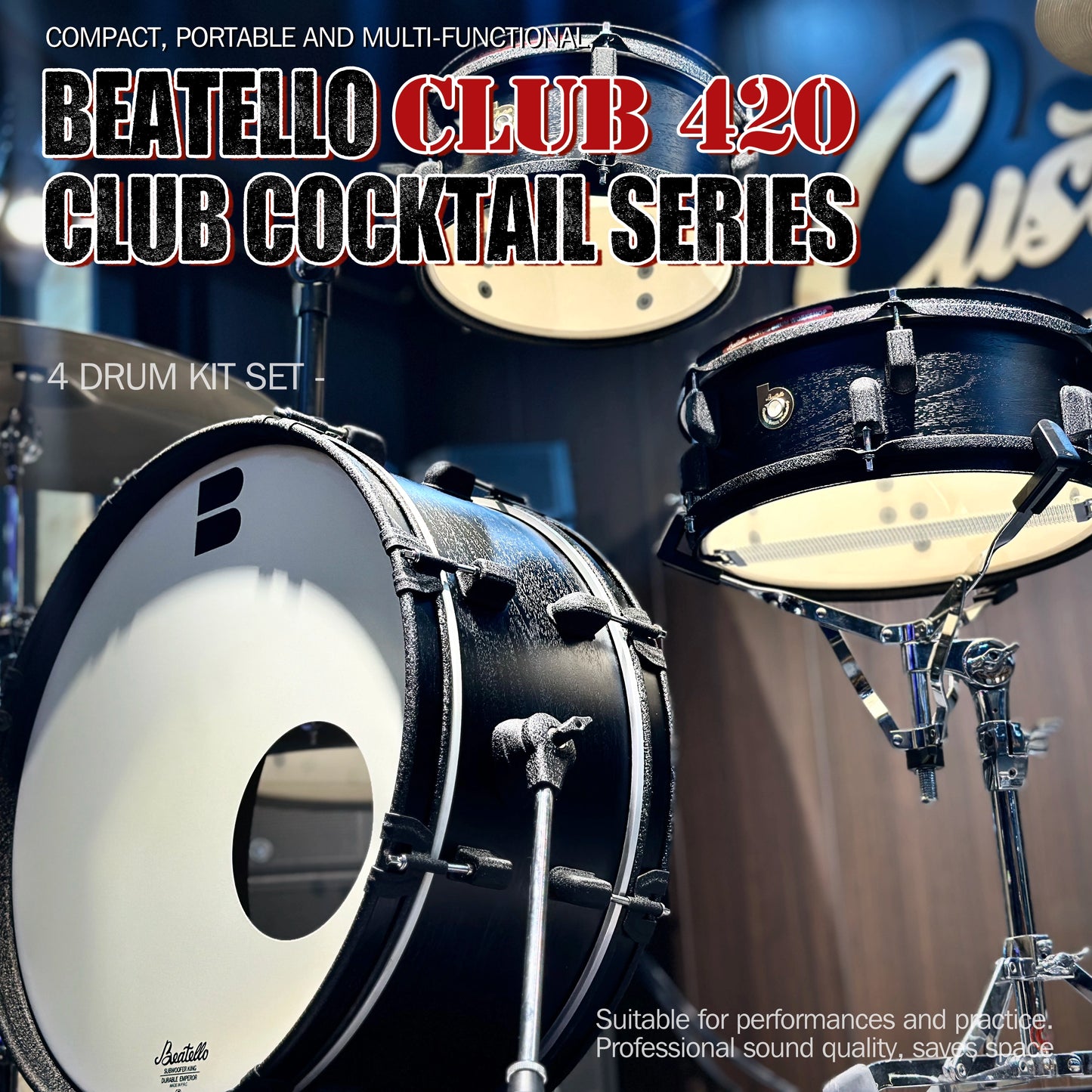 Beatello Club420 Jam Pancake Drum Kit 4-Piece