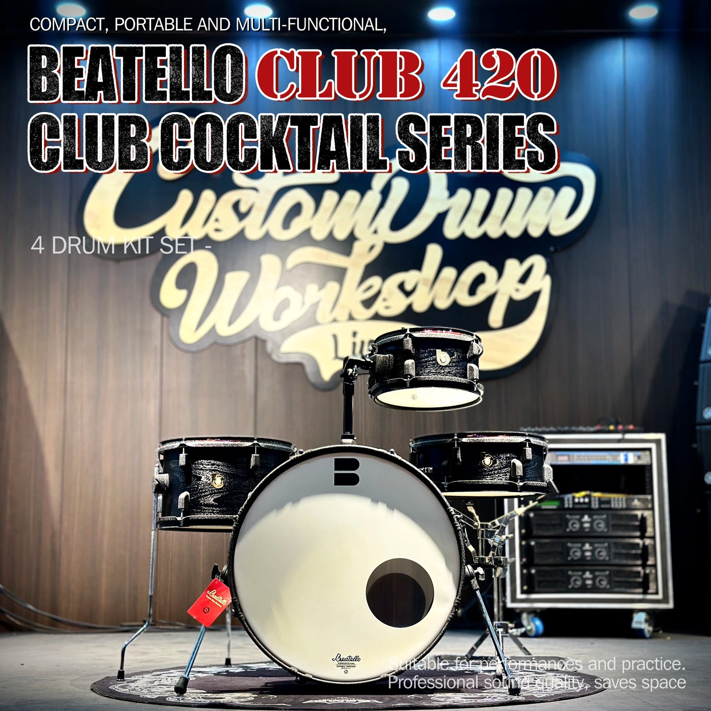 Beatello Club420 Jam Pancake Drum Kit 4-Piece