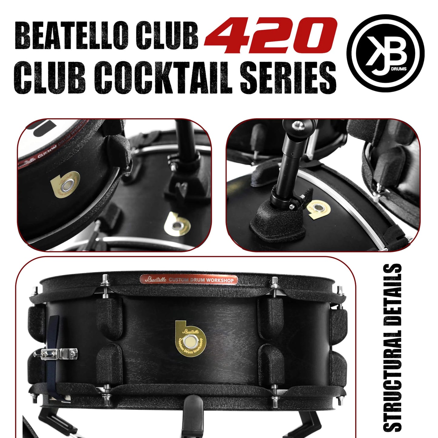 Beatello Club 420 Club Cocktail Series 4-Piece Drum Kit
