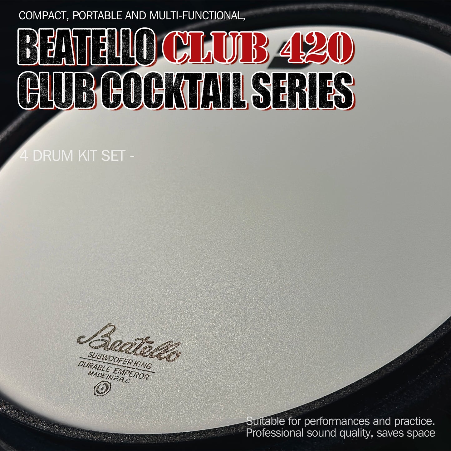 Beatello Club420 Jam Pancake Drum Kit 4-Piece