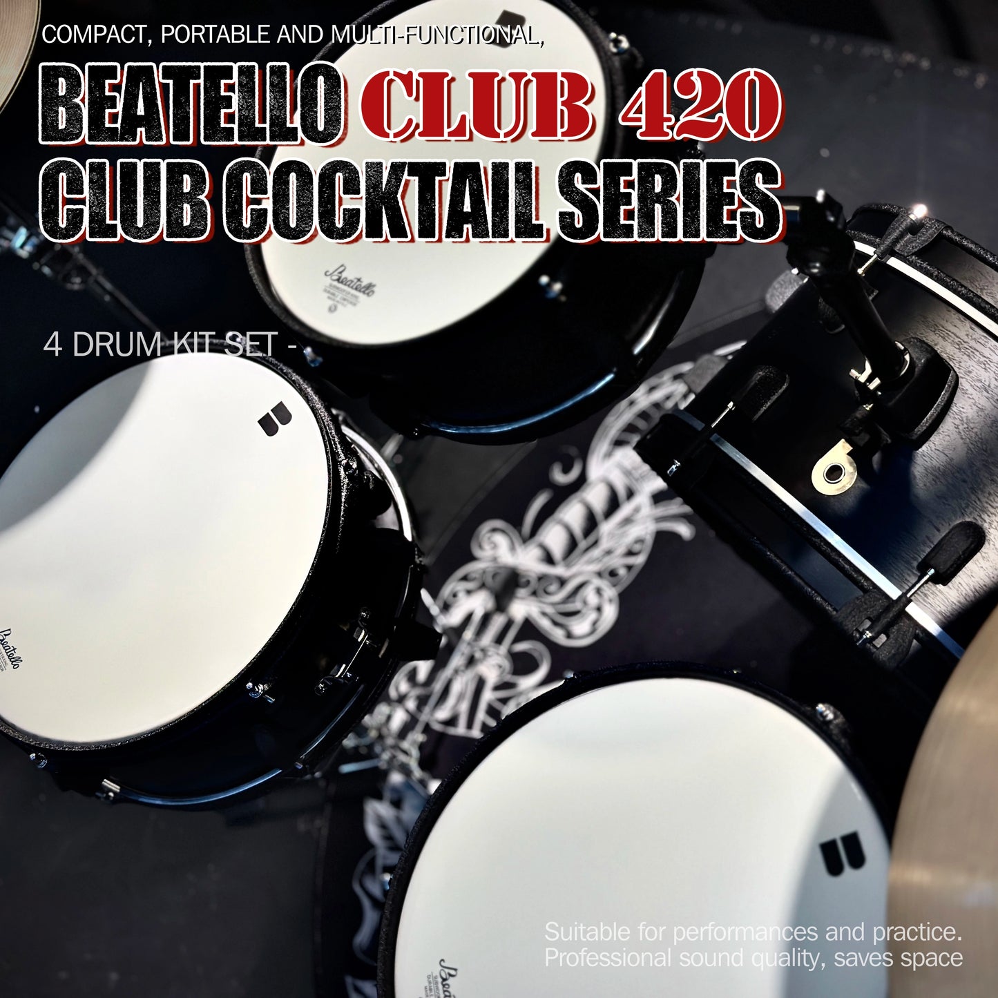 Beatello Club420 Jam Pancake Drum Kit 4-Piece