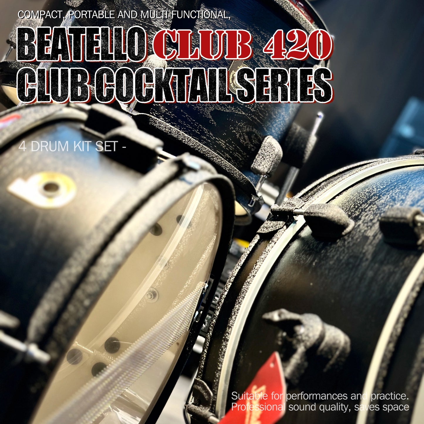 Beatello Club420 Jam Pancake Drum Kit 4-Piece