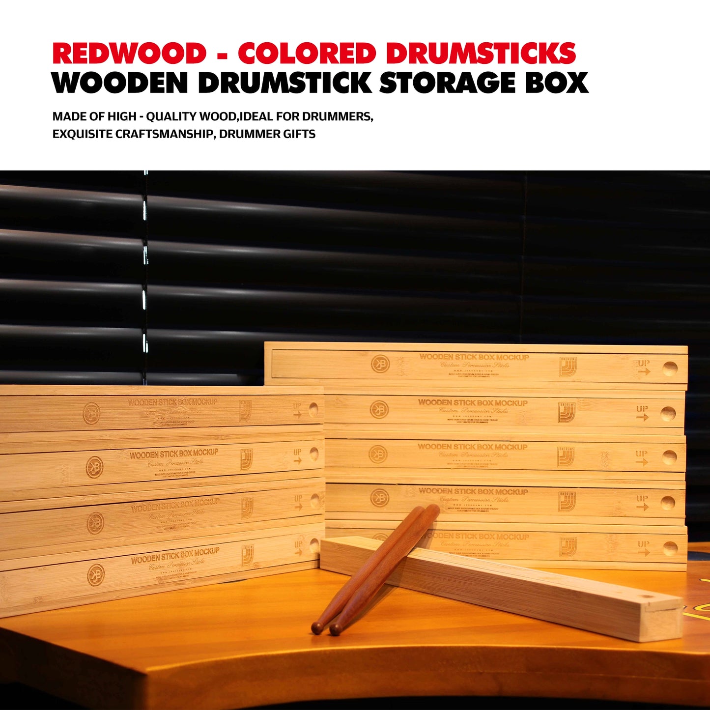 Drum Sticks&Wooden Drumstick Storage Box