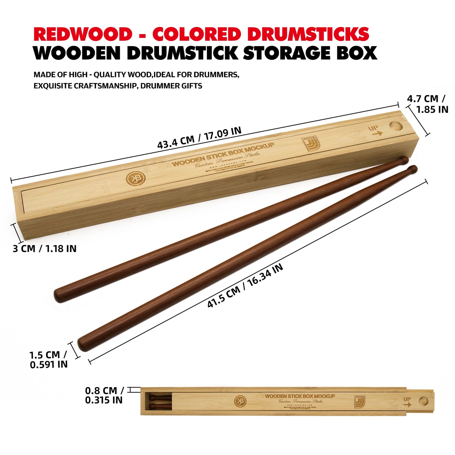 Drum Sticks&Wooden Drumstick Storage Box