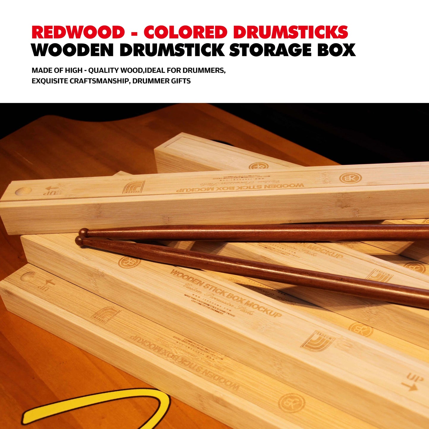 Drum Sticks&Wooden Drumstick Storage Box
