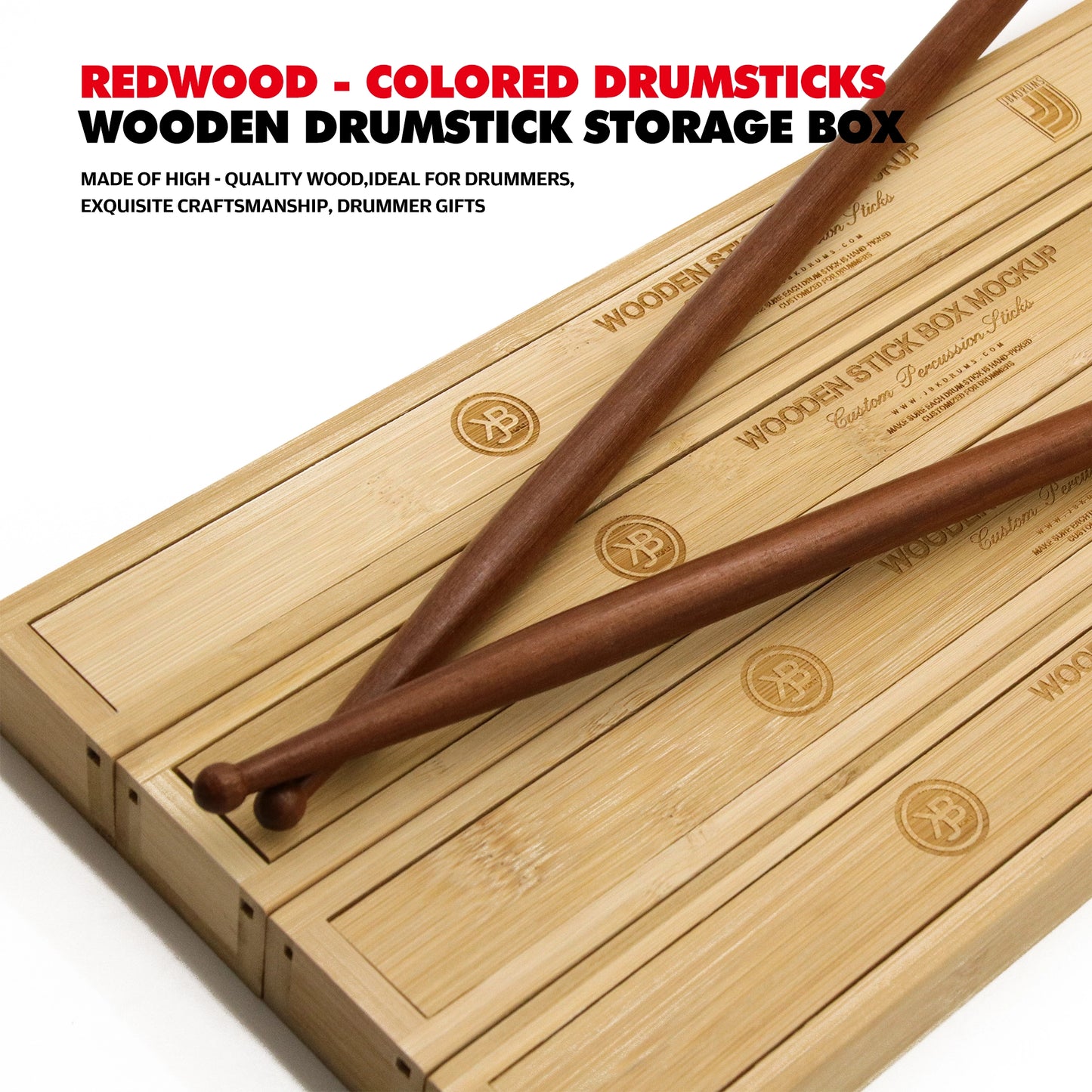 Drum Sticks&Wooden Drumstick Storage Box