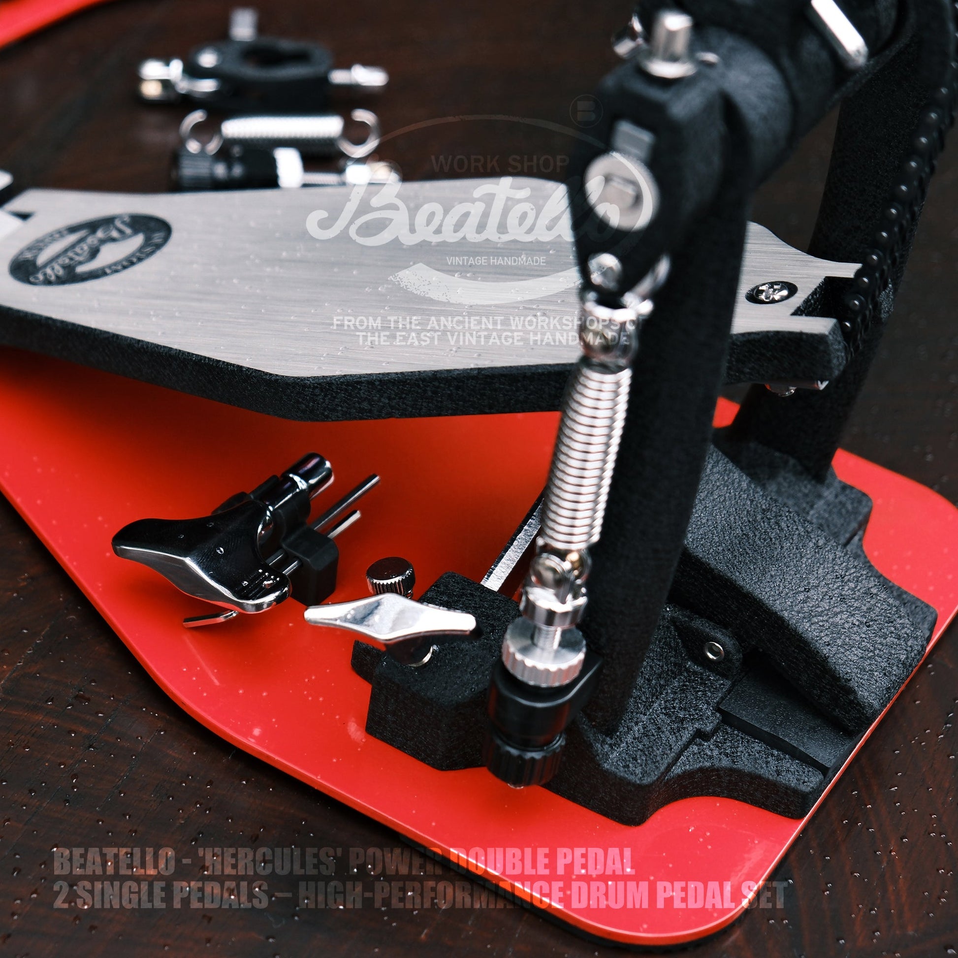 drum workshop pedals Beatello 'Hercules' Power Double Bass Pedal – Beatello