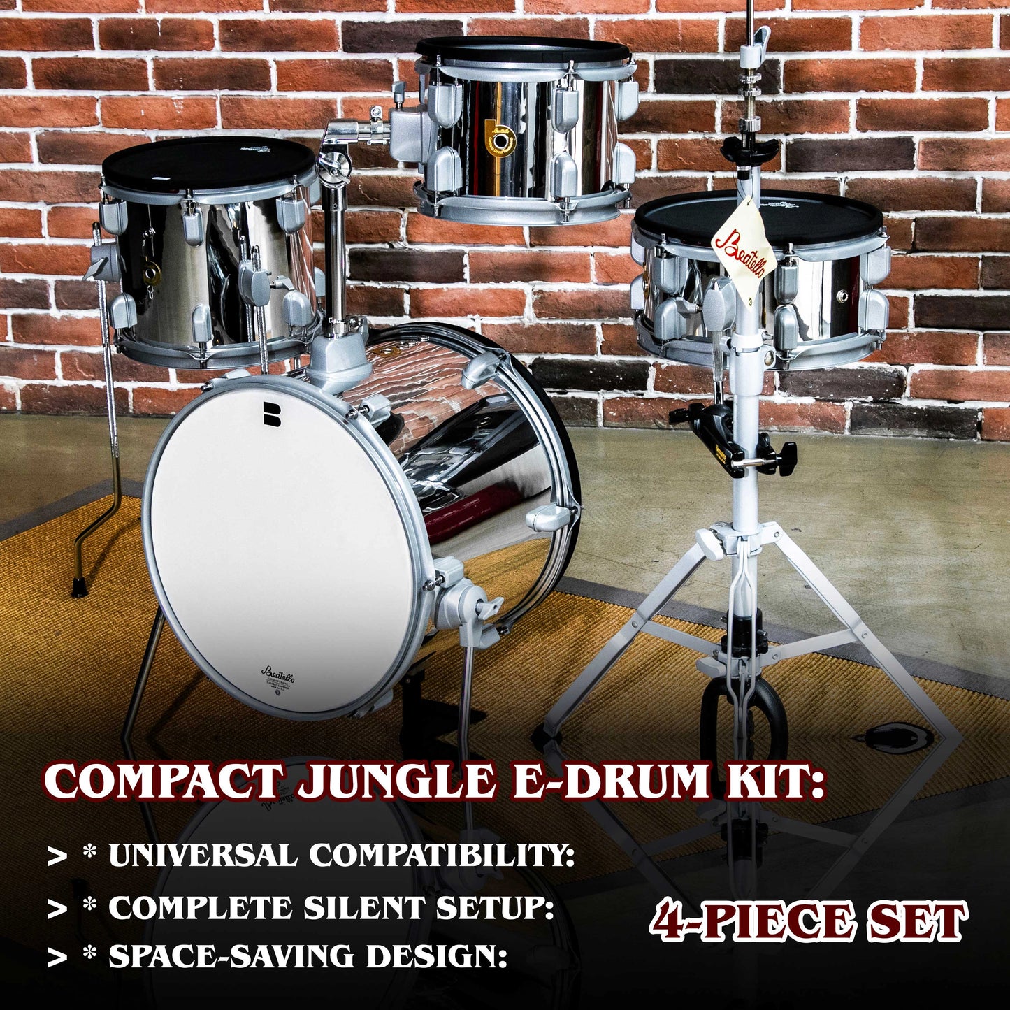 Betatello Jungle Electronic Drum Set-4 pices