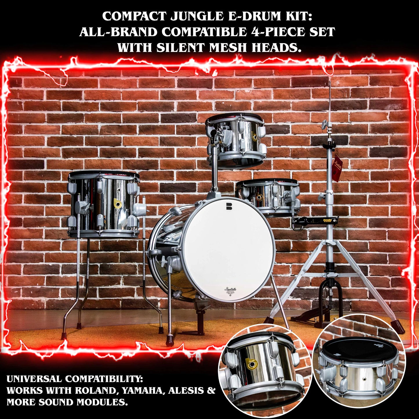 Betatello Jungle Electronic Drum Set-4 pices