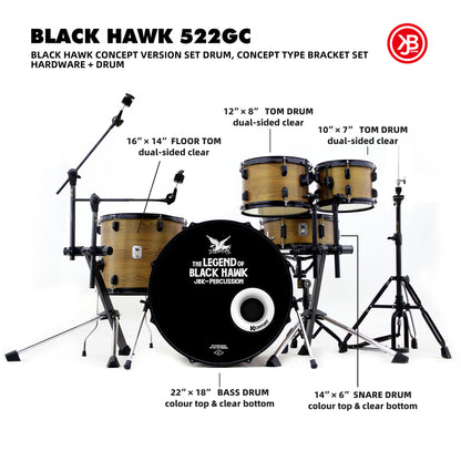 Beatello-Black Hawk 522GC Drum Set
