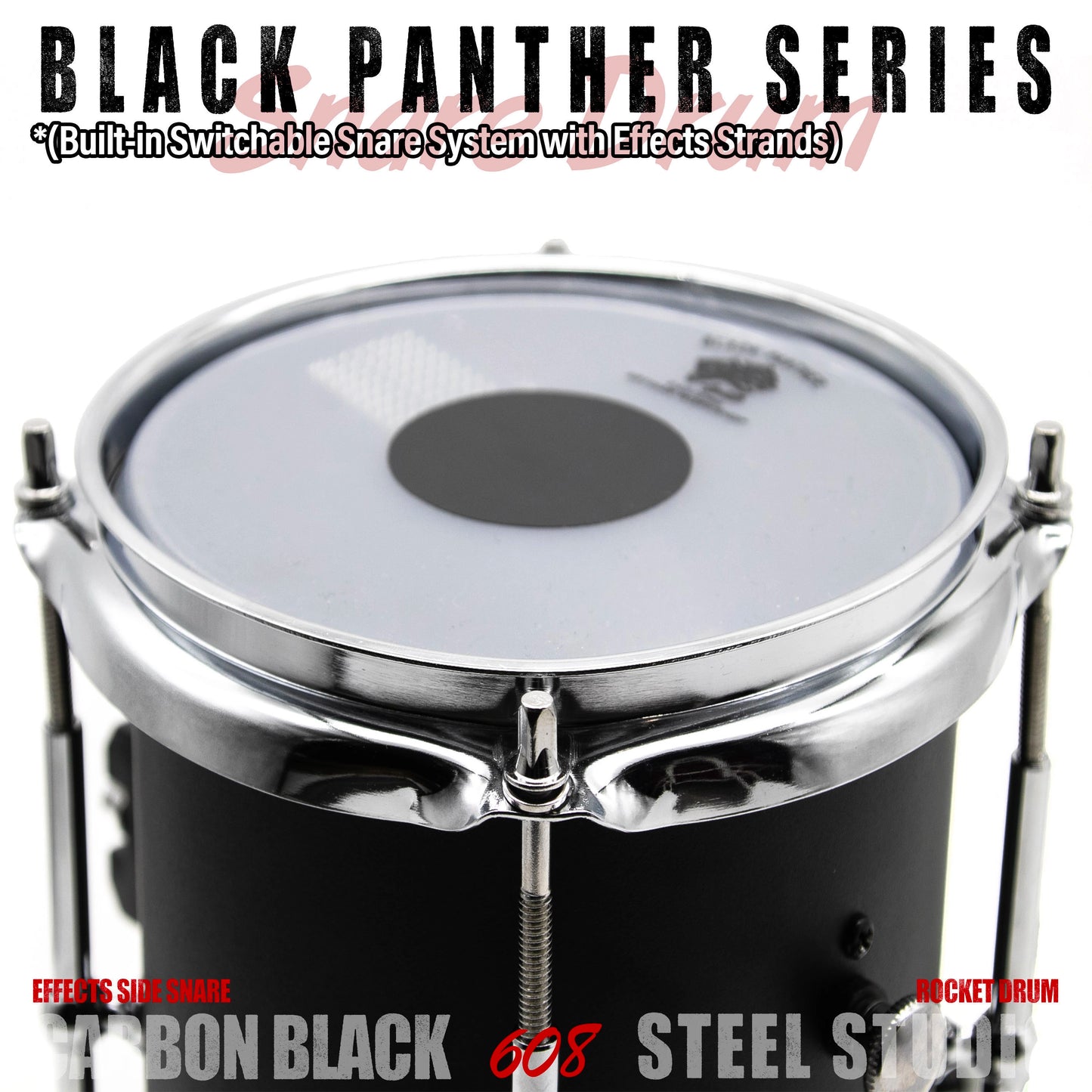 Beatello Black Panther Series 6x8 Snare | Hi-Hat Mountable Special Effect Drum