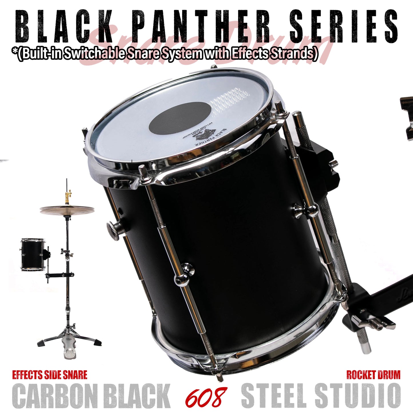 Beatello Black Panther Series 6x8 Snare | Hi-Hat Mountable Special Effect Drum