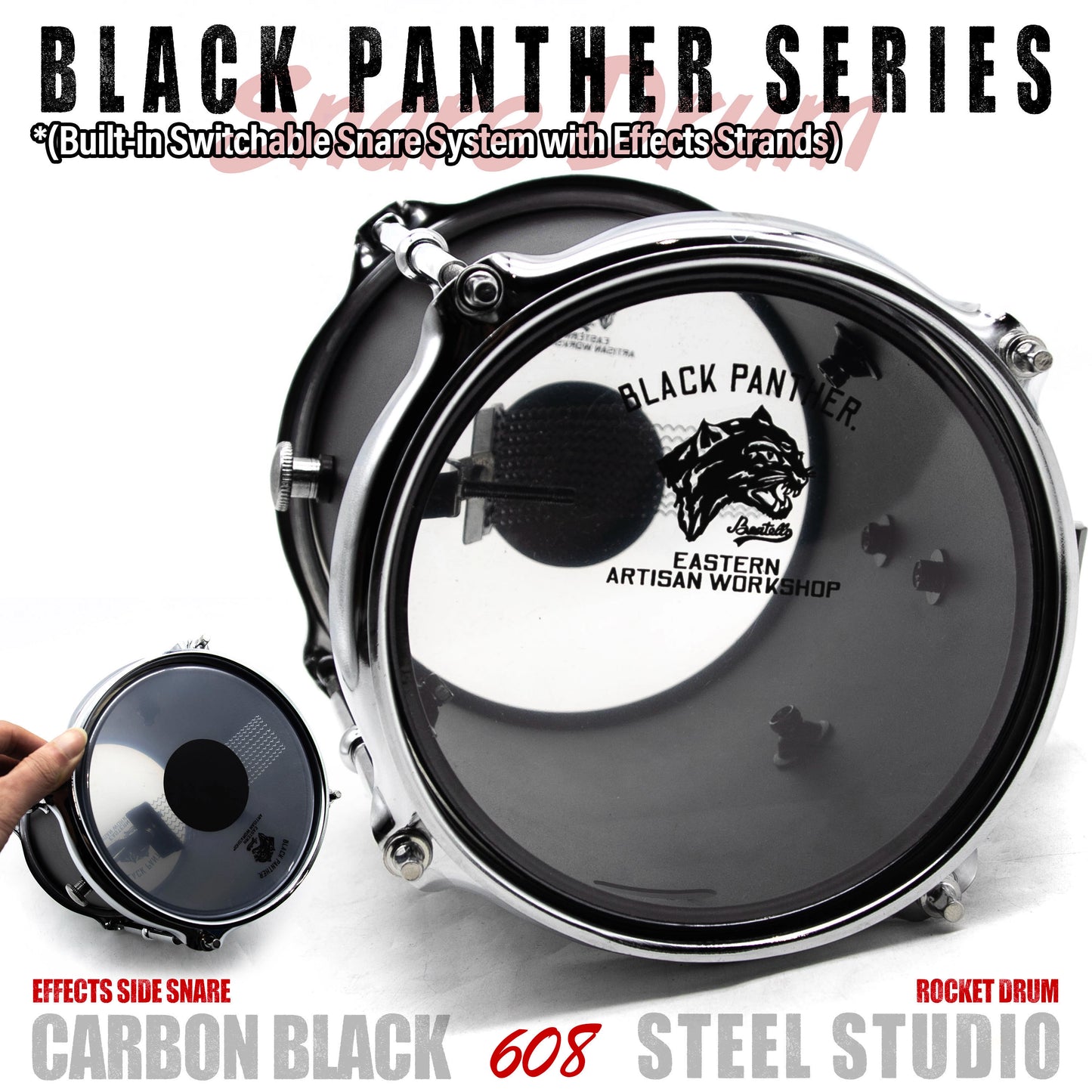 Beatello Black Panther Series 6x8 Snare | Hi-Hat Mountable Special Effect Drum