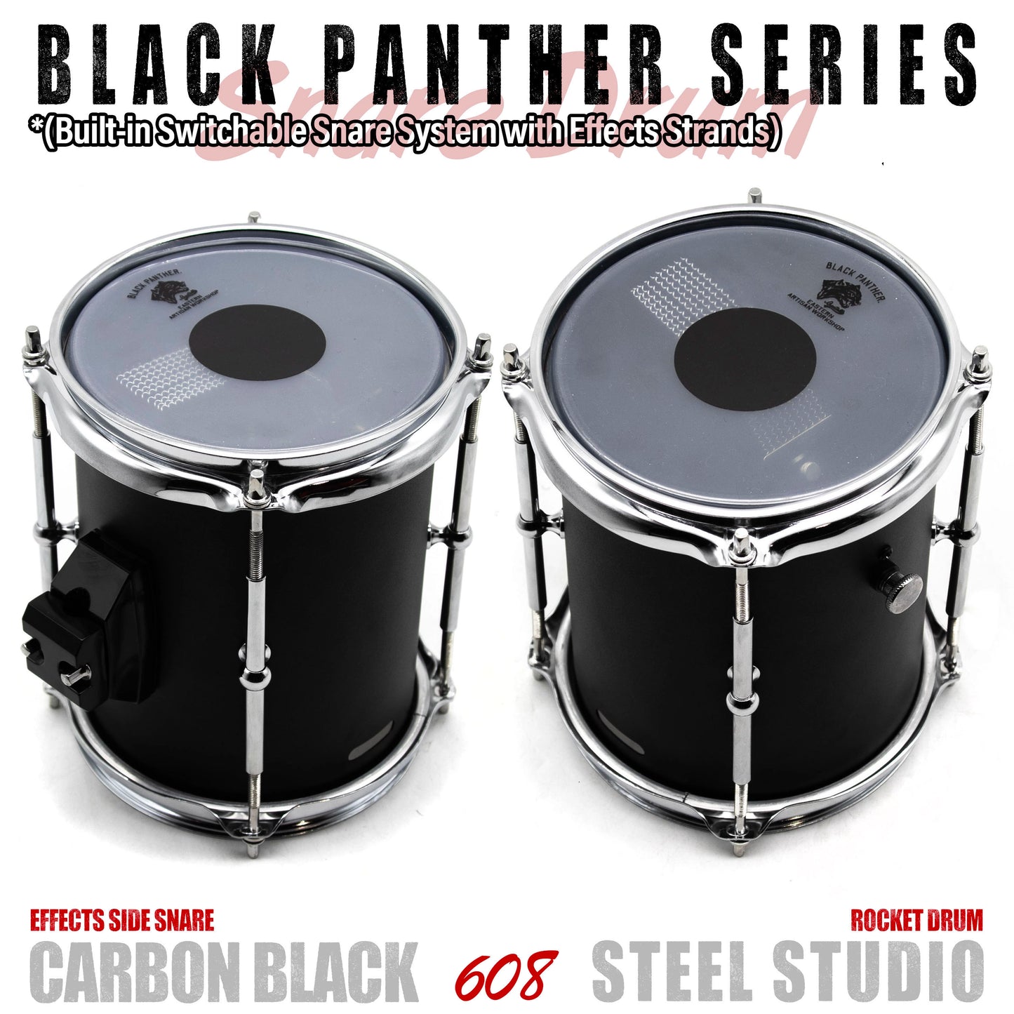 Beatello Black Panther Series 6x8 Snare | Hi-Hat Mountable Special Effect Drum