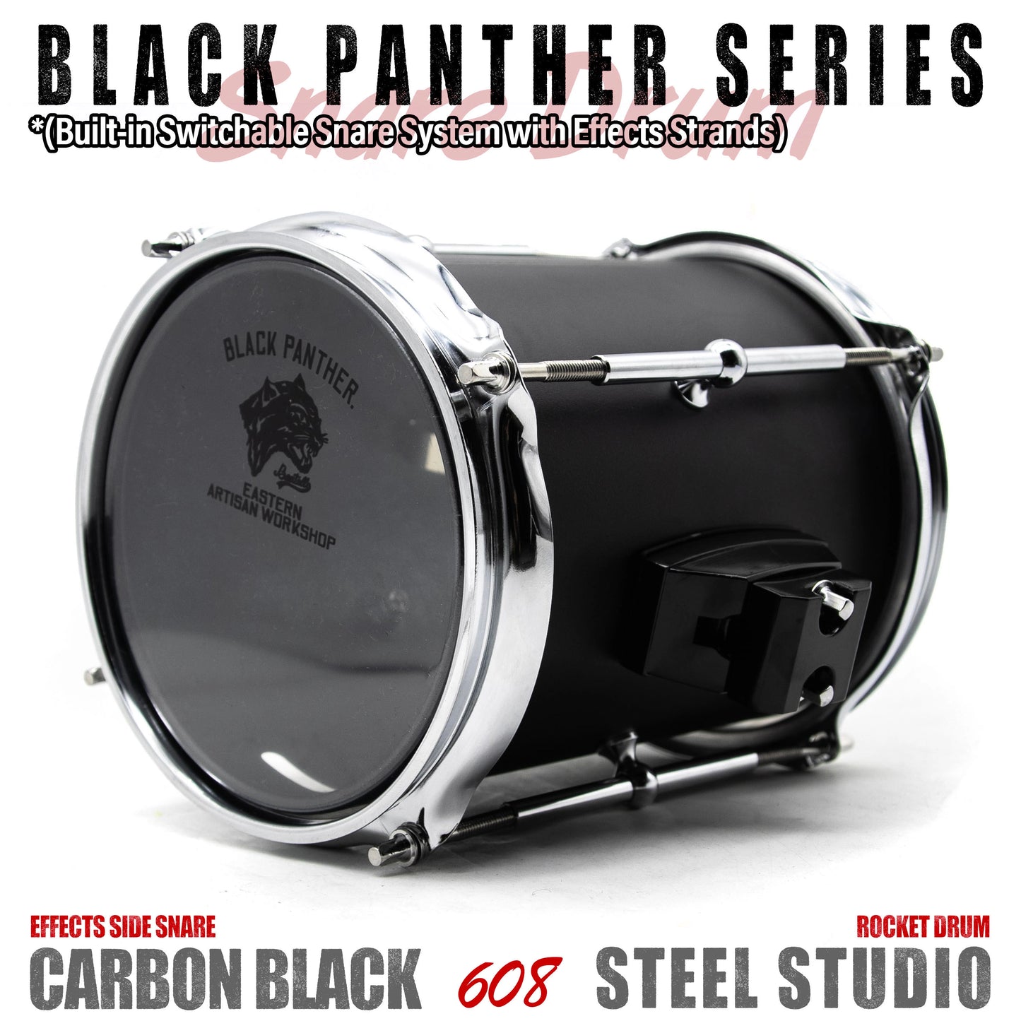 Beatello Black Panther Series 6x8 Snare | Hi-Hat Mountable Special Effect Drum