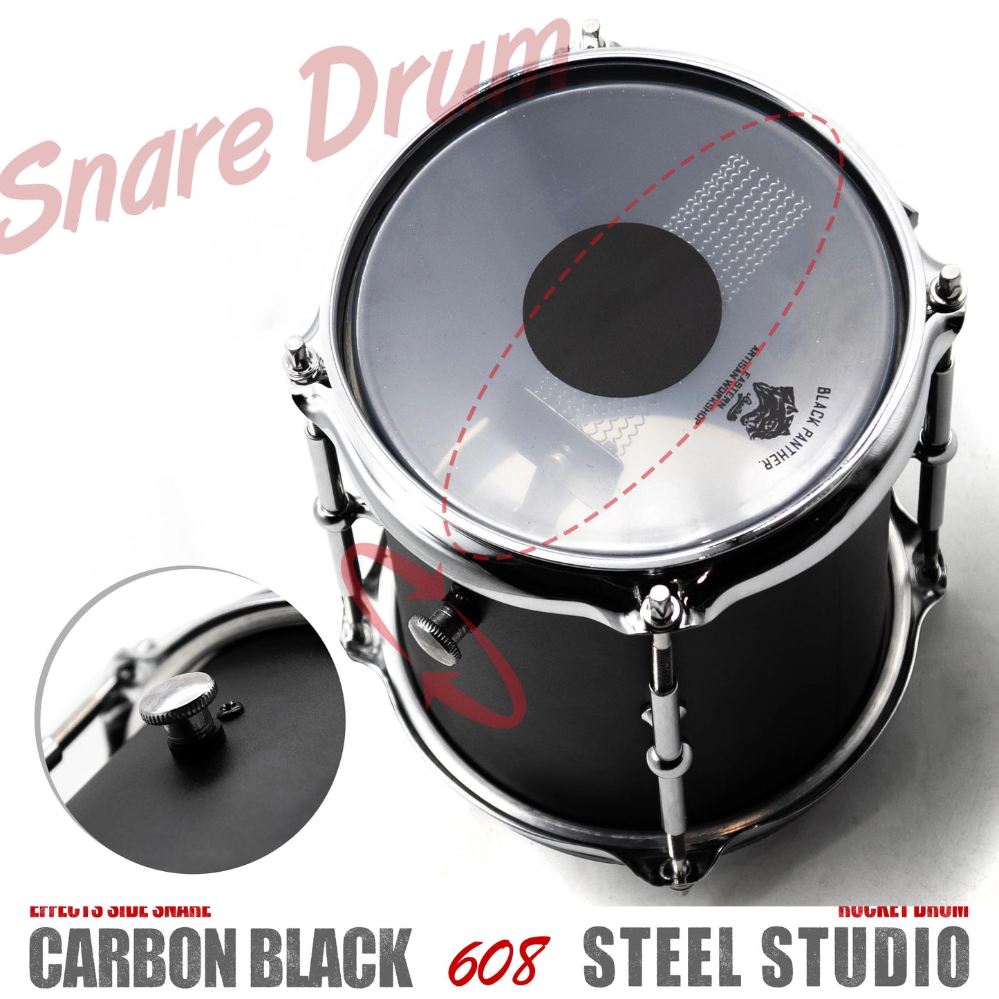 Beatello Black Panther Series 6x8 Snare | Hi-Hat Mountable Special Effect Drum