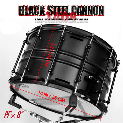 Black Steel Cannon-1408 Snare Drum