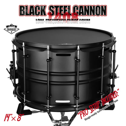 Black Steel Cannon-1408 Snare Drum