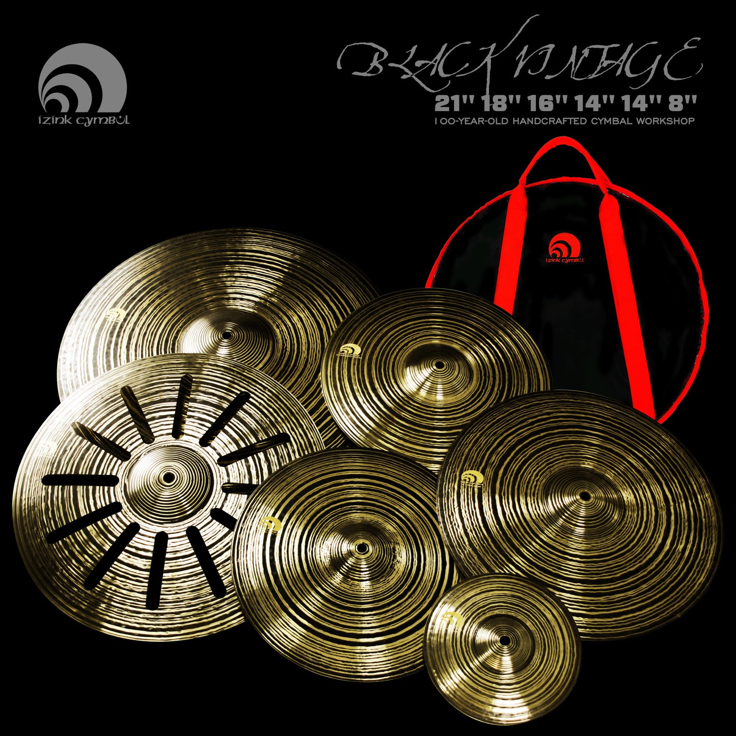 Black Vintage Series Handmade Cymbal Set