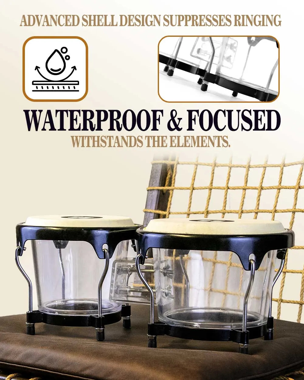 Bongo Drums 7” and 8” Congas Drums for Kids Adults Beginners