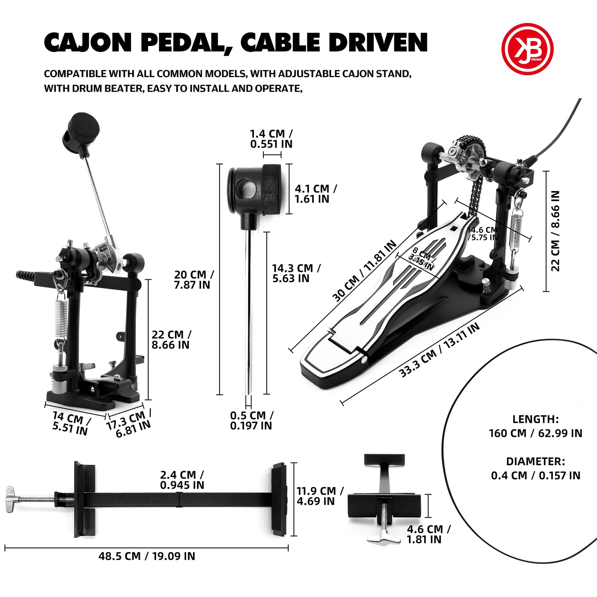 Cajon Pedal with Mount Beatello