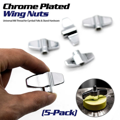 Chrome Plated Wing Nuts 5pcs