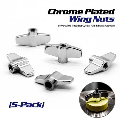 Chrome Plated Wing Nuts 5pcs