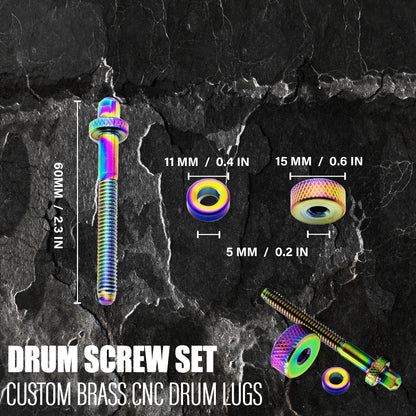 Colored Brass Drum Screw Set