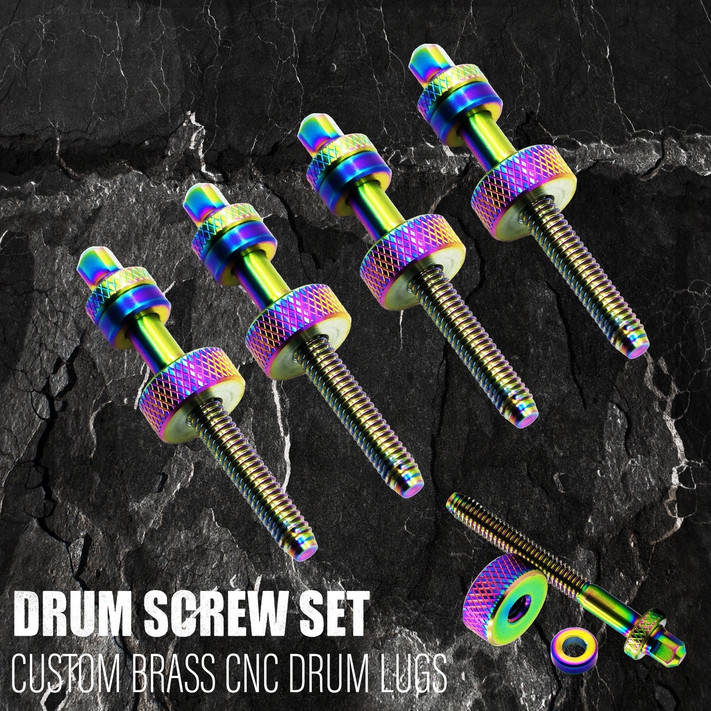 Colored Brass Drum Screw Set