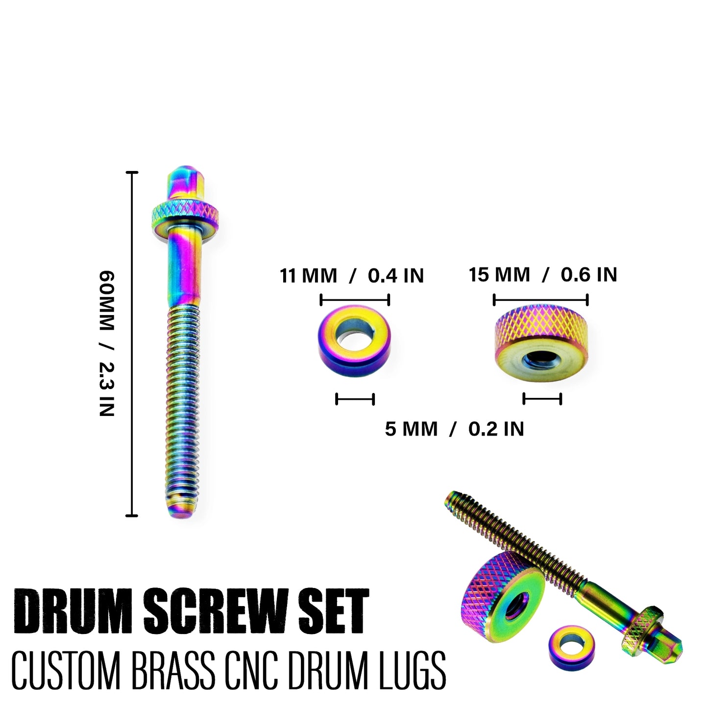 Colored Brass Drum Screw Set
