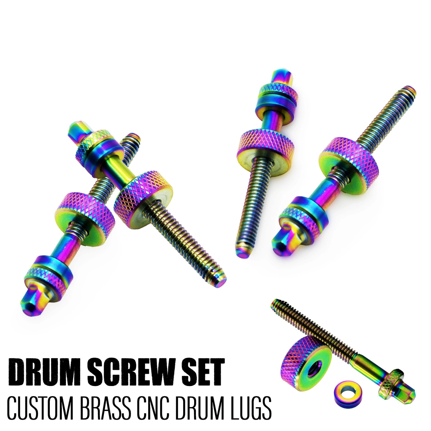 Colored Brass Drum Screw Set