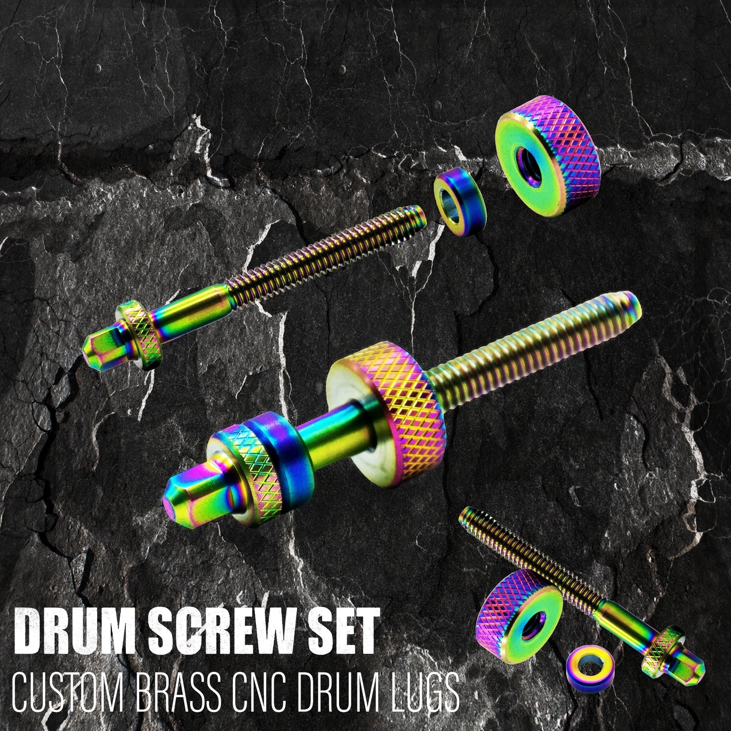 Colored Brass Drum Screw Set