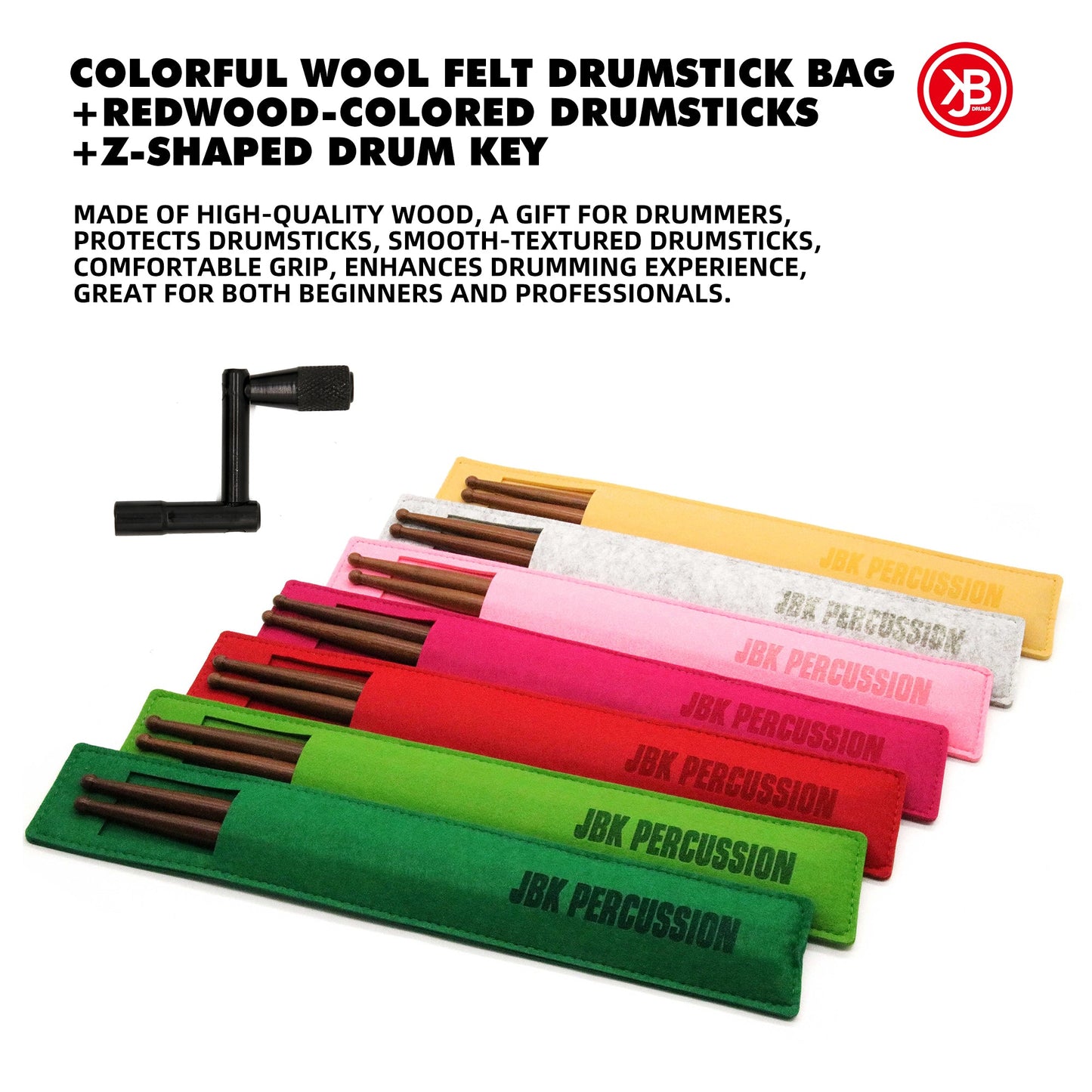 Colorful Wool Felt Drum Stick Bag Beatello