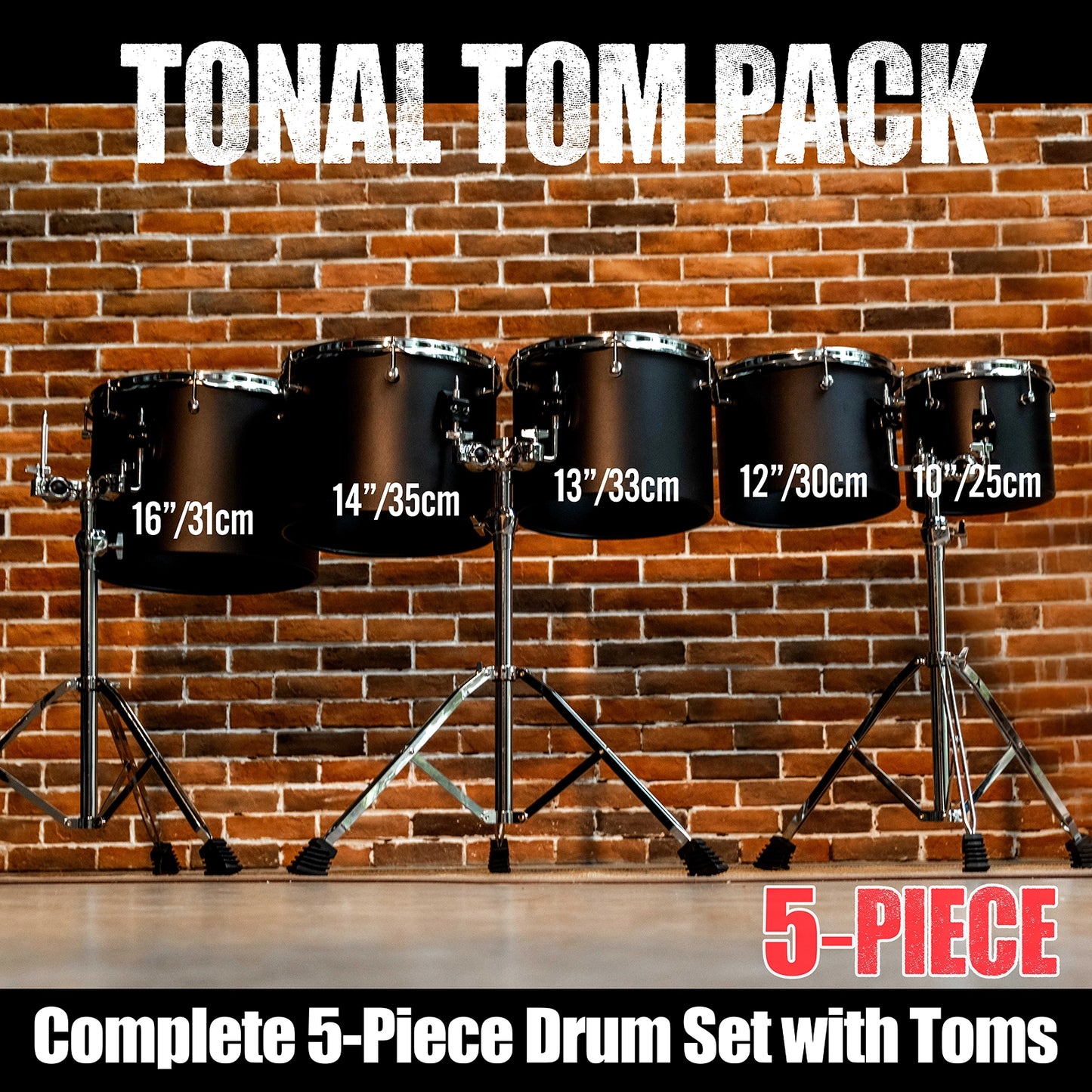 10 12 13 14 16 " Carbon Steel Concert Tom Set w/ Stands